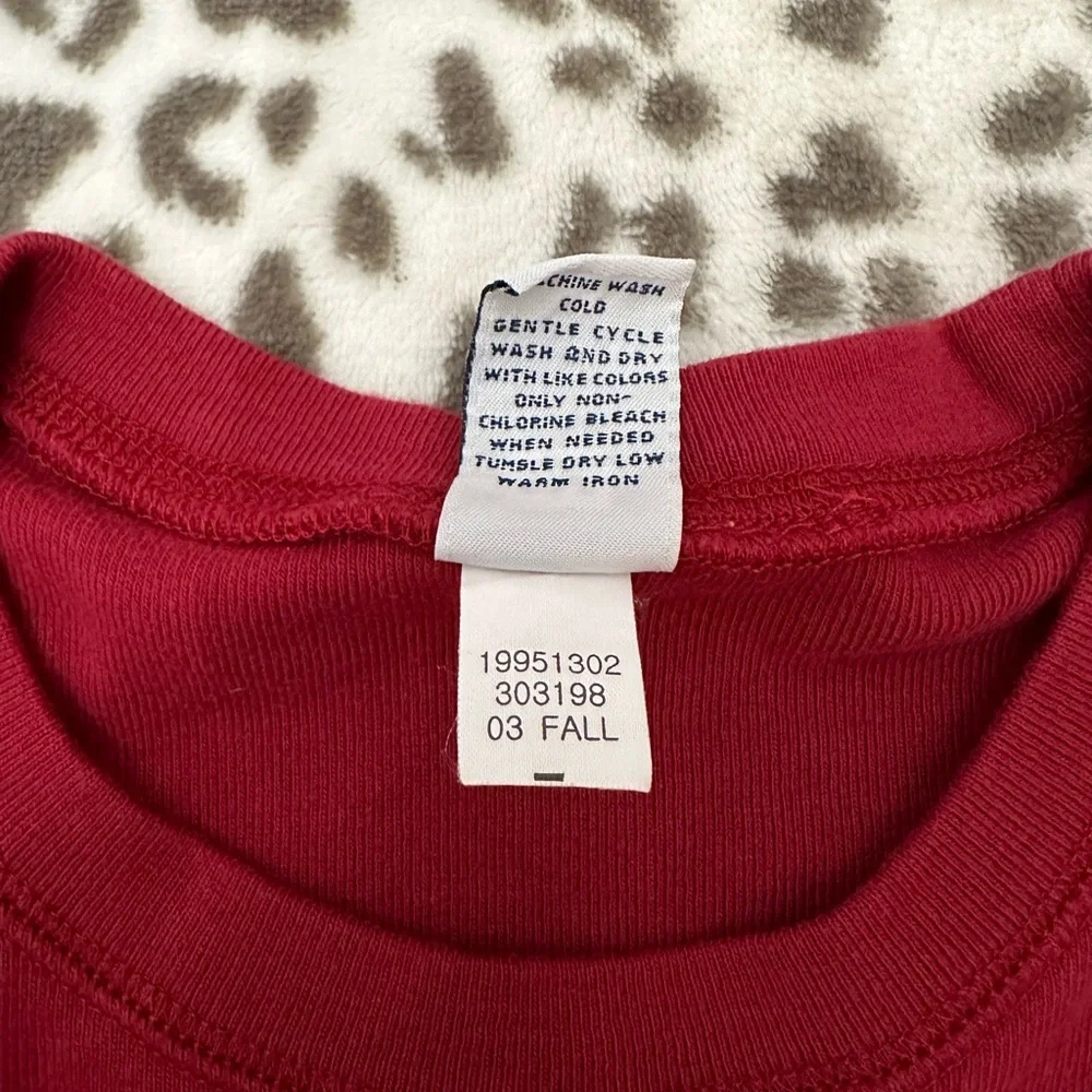 Y2K Gap Factory Store Long Sleeve Chest Stripe Tee in Red Size Large Men’s - Picture 9 of 15